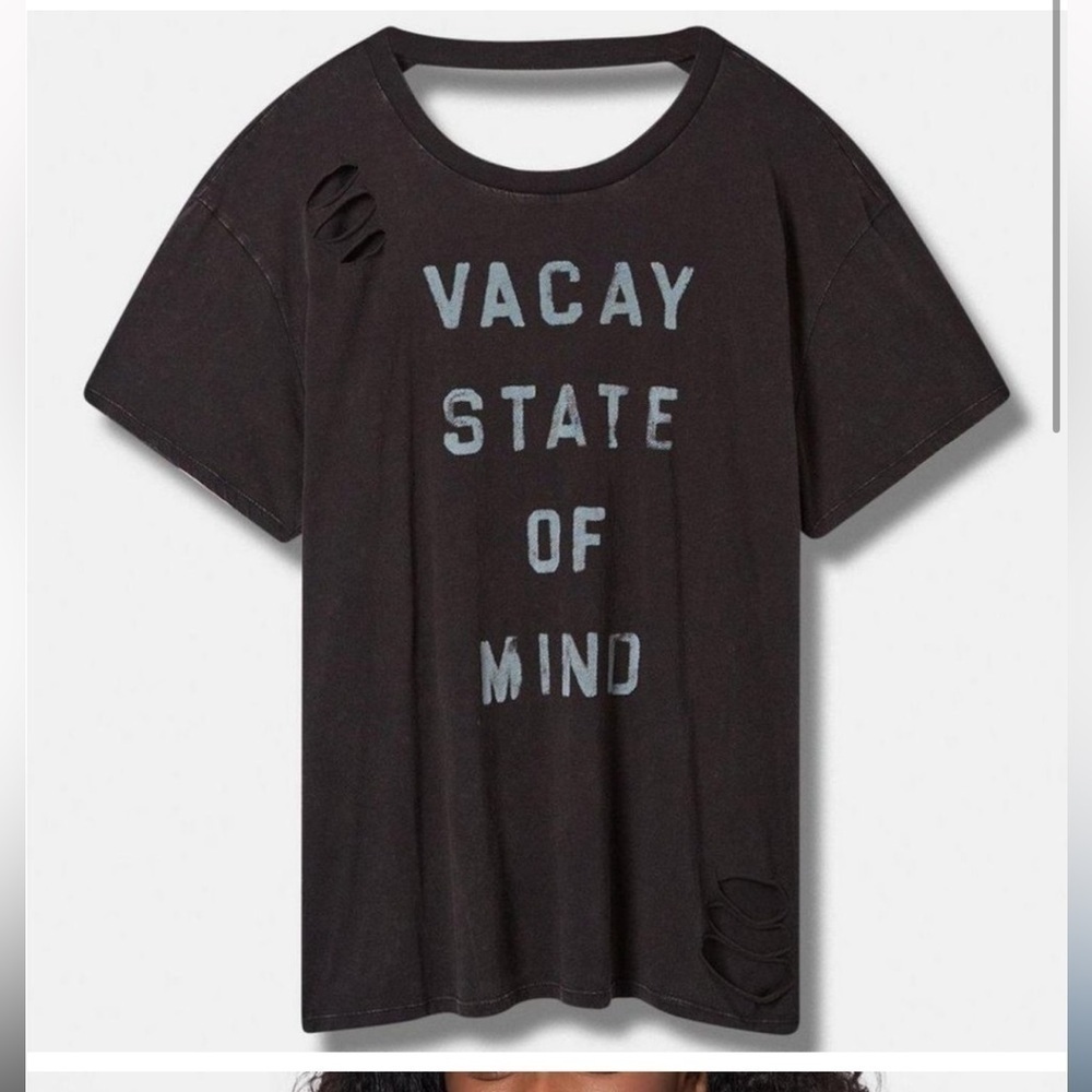 Torrid Black Wash Vacay State Of Mind Slash
Distressed size 2